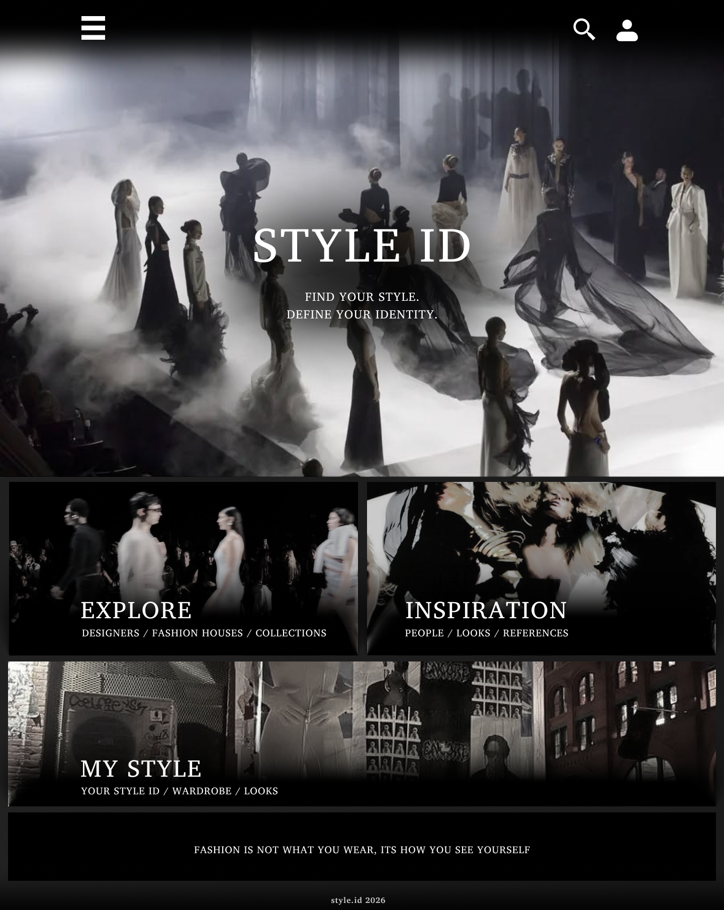 STYLE.ID — платформа для поиска индивидуального стиля: главный экран